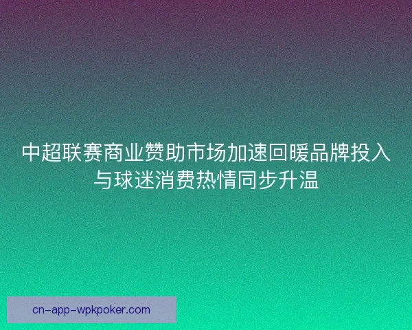中超联赛商业赞助市场加速回暖品牌投入与球迷消费热情同步升温